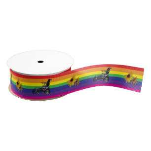 Peace & Soccer Grosgrain Ribbon