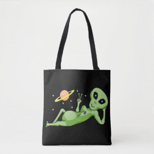 Peace Space Alien Tote Bag