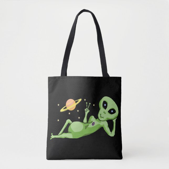 Peace Space Alien Tote Bag (Front)