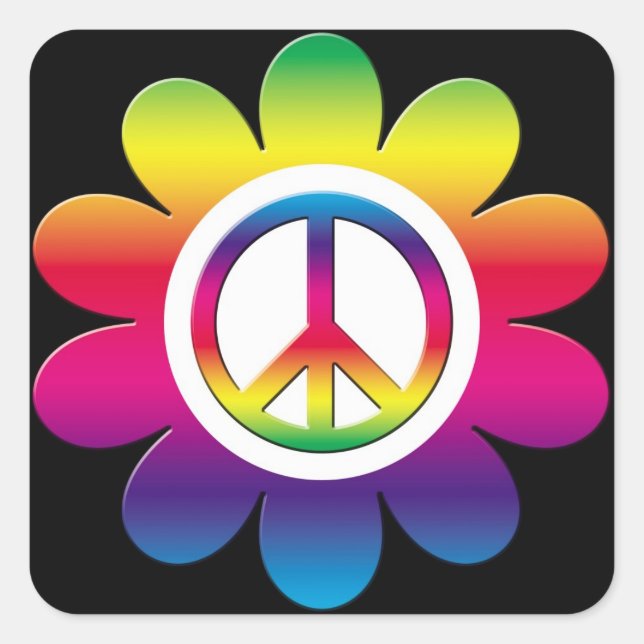 Peace Square Sticker (Front)