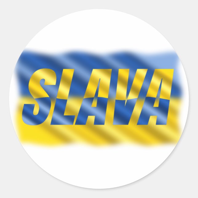 PEACE Stand with Ukraine Freedom for Ukrainian Classic Round Sticker (Front)