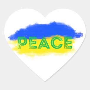 PEACE Stand with Ukraine Freedom for Ukrainian Heart Sticker