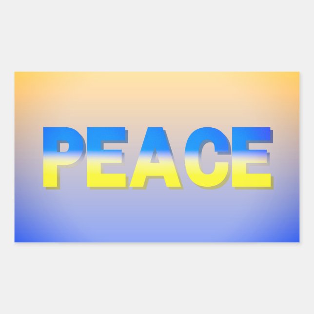 PEACE Stand with Ukraine Freedom for Ukrainian Rectangular Sticker (Front)