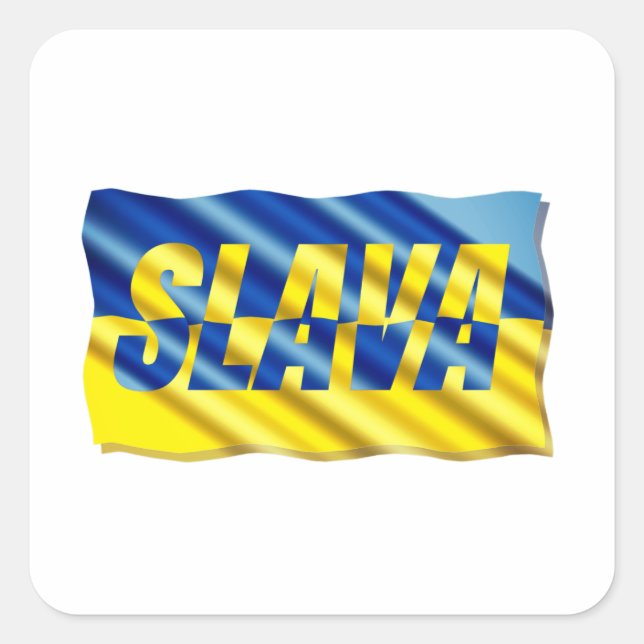 PEACE Stand with Ukraine Freedom for Ukrainian Square Sticker (Front)