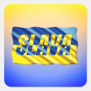 PEACE Stand with Ukraine Freedom for Ukrainian Square Sticker