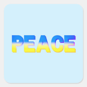 PEACE Stand with Ukraine Freedom for Ukrainian Square Sticker