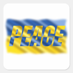 PEACE Stand with Ukraine Freedom for Ukrainian Square Sticker