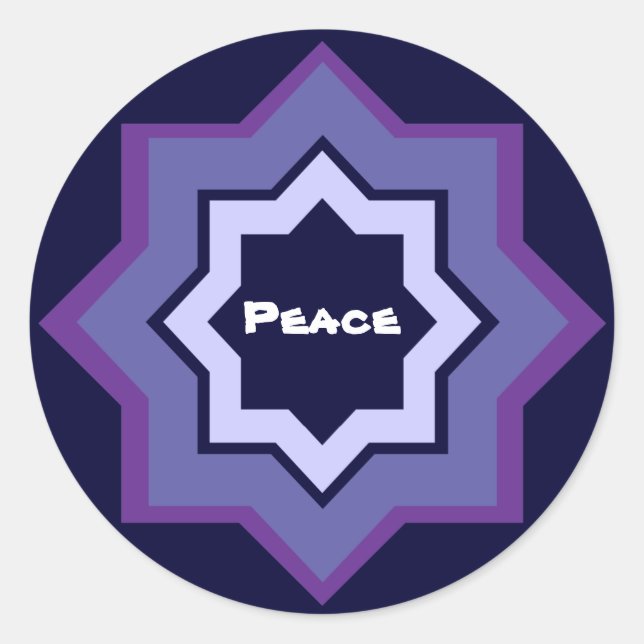 Peace Star Pattern Classic Round Sticker (Front)
