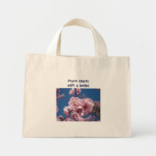 Peace Starts with a Smile! Tote bag Spring Blossom