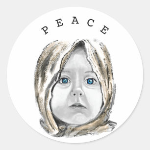 Peace Sticker with Little Girl Hope