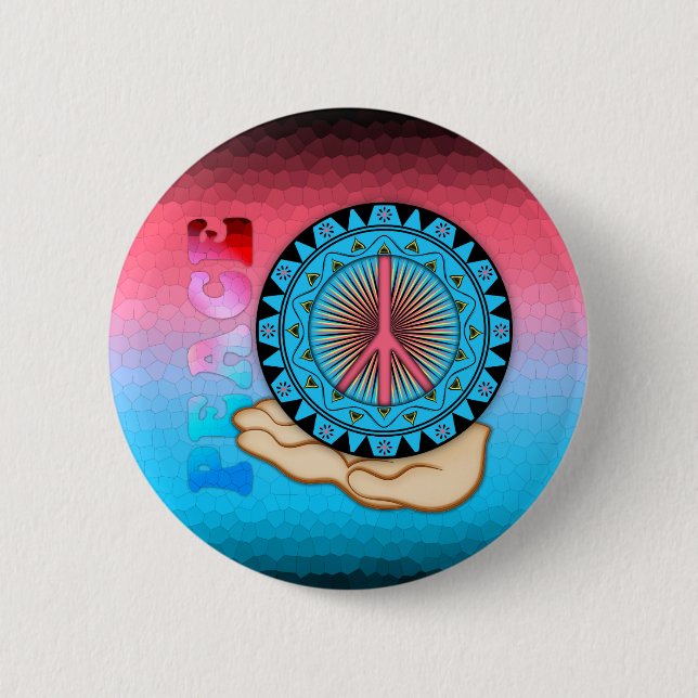 Peace ~ Sun 6 Cm Round Badge (Front)