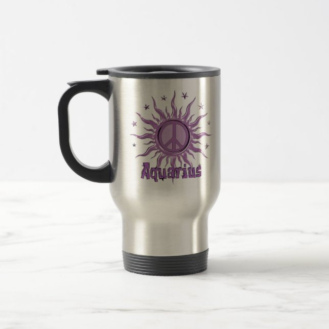 Peace Sun Aquarius Travel Mug (Left)