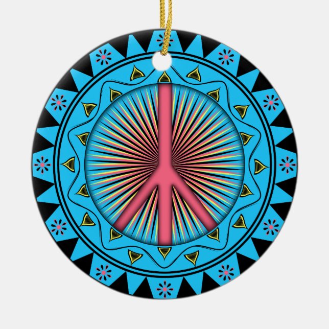 Peace ~ Sun Ceramic Tree Decoration (Front)