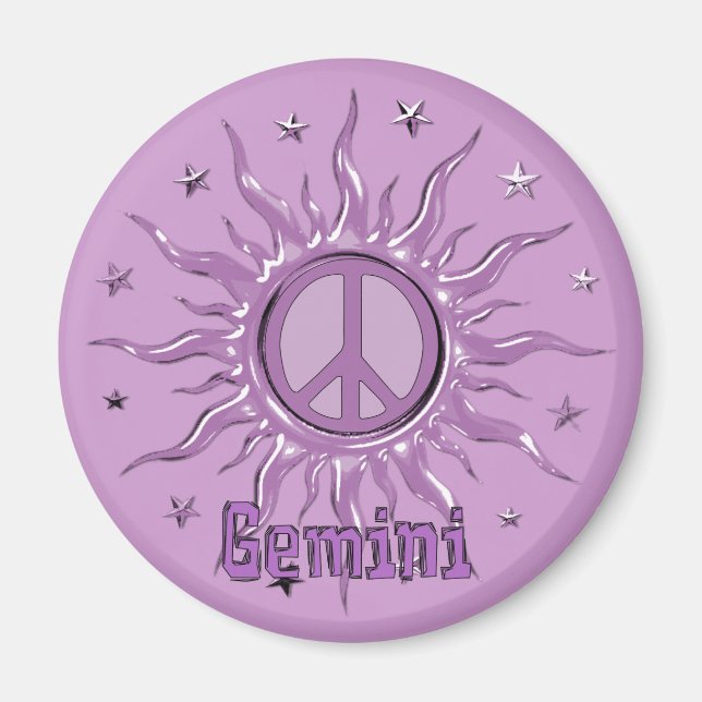Peace Sun Gemini Magnet (Front)