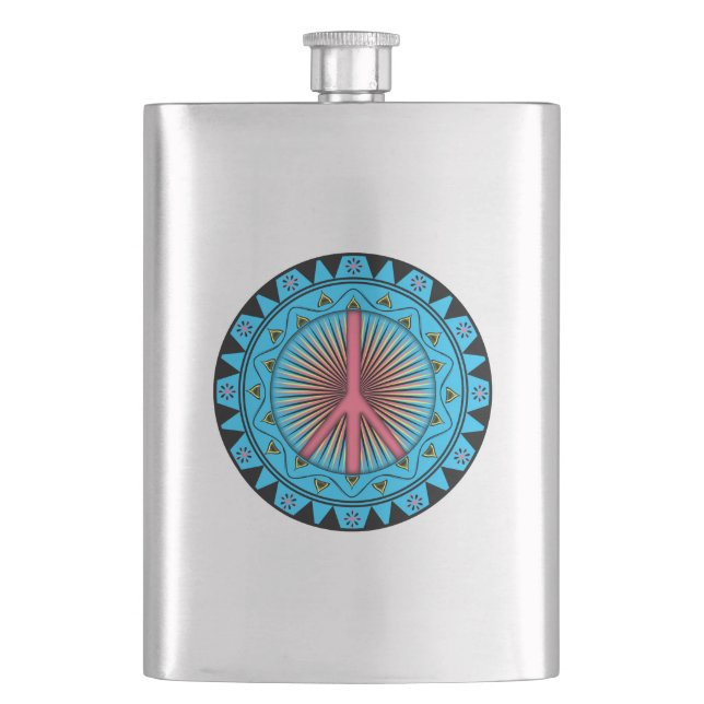 Peace ~ Sun Hip Flask (Front)