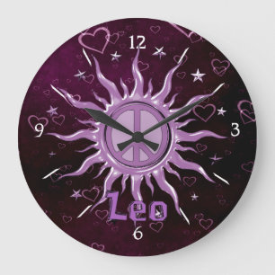 Peace Sun Leo Large Clock