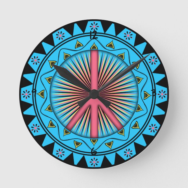 Peace ~ Sun Round Clock (Front)