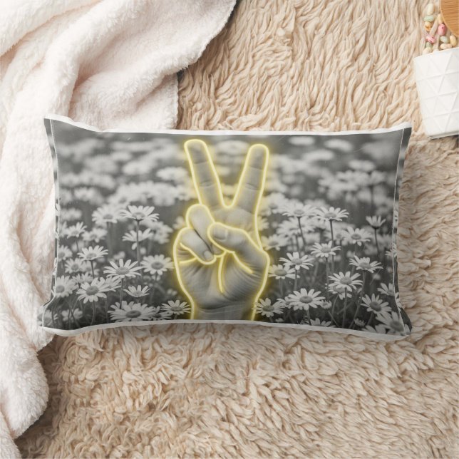 Peace & Sunflower Pillow w/ Yellow Gingham (Blanket)