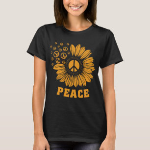 Peace Sunflower Stay Trippy 70s Style Vintage Hipp T-Shirt