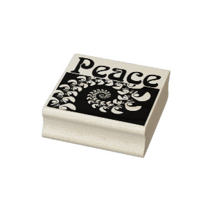 Peace swirl spiral  rubber stamp