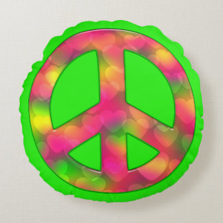 Peace Symbol 06 (ckc)-Round Throw Pillow