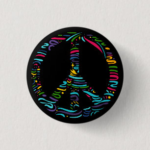 Peace Symbol 3 Cm Round Badge