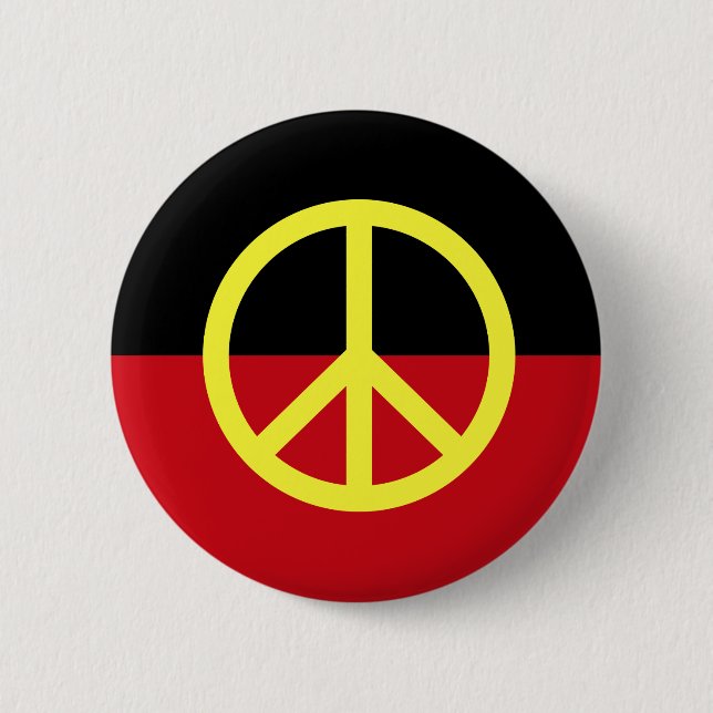 Peace Symbol 6 Cm Round Badge (Front)