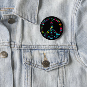 Peace Symbol 6 Cm Round Badge