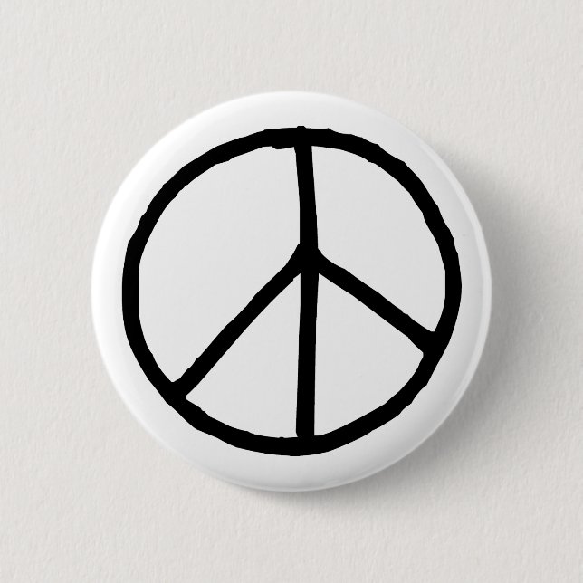 Peace Symbol 6 Cm Round Badge (Front)