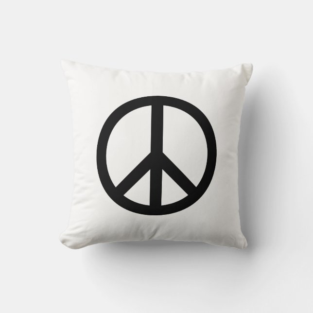 Peace symbol Anti War black white modern Cushion (Front)
