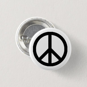 Peace symbol Anti War black white simple button