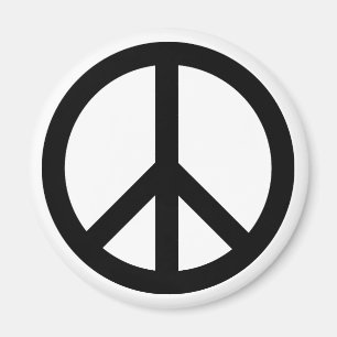Peace symbol Anti War black white simple Magnet