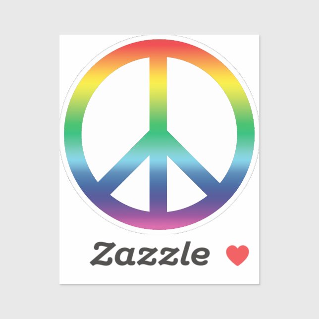 Peace symbol Anti War rainbow pride colours modern (Sheet)