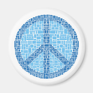 Peace Symbol (Blue) Magnet