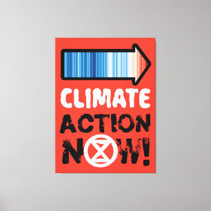 Peace Symbol & Climate Stripes Canvas Wall Art 