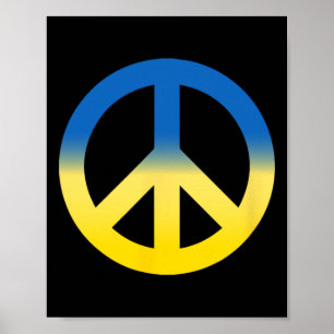 Peace Symbol - Colors Of Ukraine Flag With Peace S Poster
