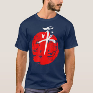 Peace Symbol Distressed Aged Worn Look Oriental T T-Shirt