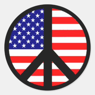 Peace Symbol Flag Classic Round Sticker