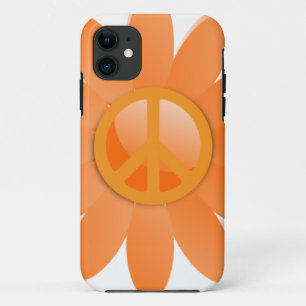Peace Symbol Flower - Cantelope Orange Case-Mate iPhone Case