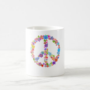 Peace Symbol Flower Power Colourful Design Coffee Mug