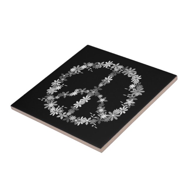 Peace symbol flower power tile (Side)