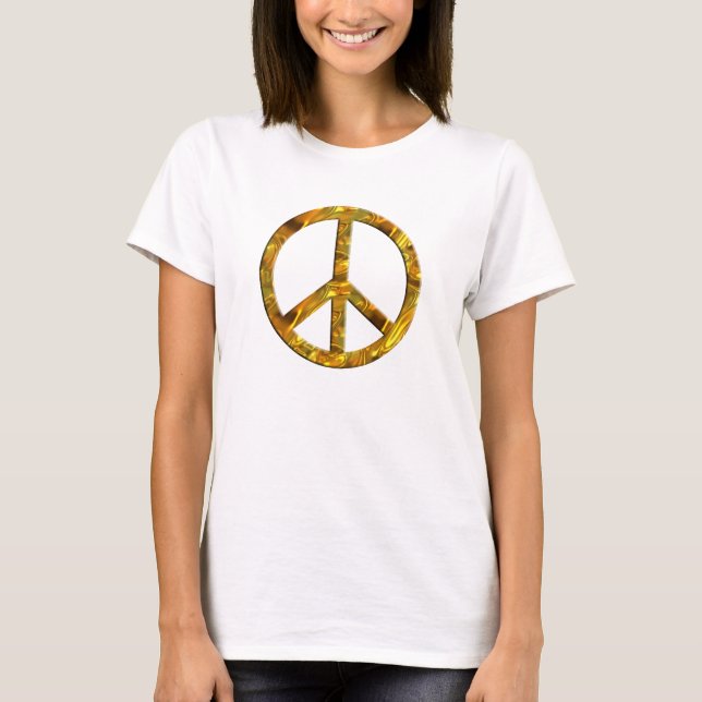 PEACE symbol - GOLD T-Shirt (Front)