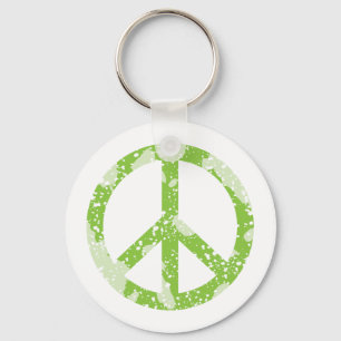 Peace Symbol (Green) Key Ring