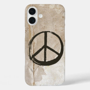 Peace Symbol Hippie Love 1960s Sign Mud Soiled iPhone 16 Plus Case