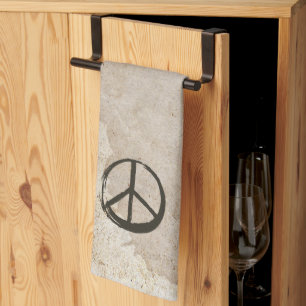 Peace Symbol Hippie Love 1960s Sign Mud Soiled Kit Tea Towel