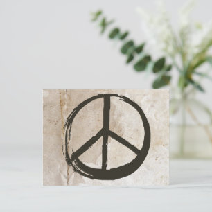 Peace Symbol Hippie Love Anti-War Sign Mud Rubble Postcard