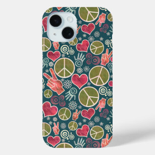 Peace Symbol Hipster Pacifism Sign Design iPhone 15 Case