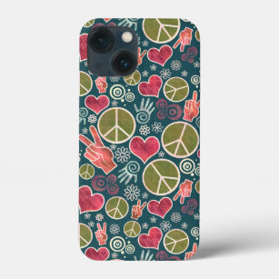 Peace Symbol Hipster Pacifism Sign Design iPhone 13 Mini Case