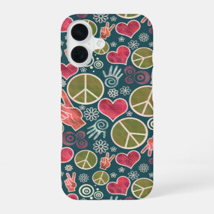 Peace Symbol Hipster Pacifism Sign Design iPhone 16 Case