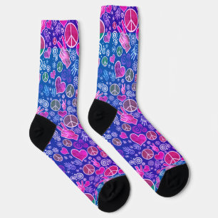 Peace Symbol Hipster Pacifism Signs Socks